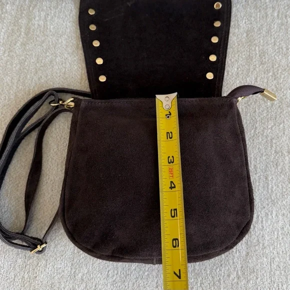 Persaman New York Elvira Brown Suede Studded Crossbody - Picture 12 of 15